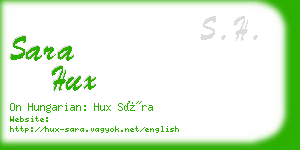 sara hux business card